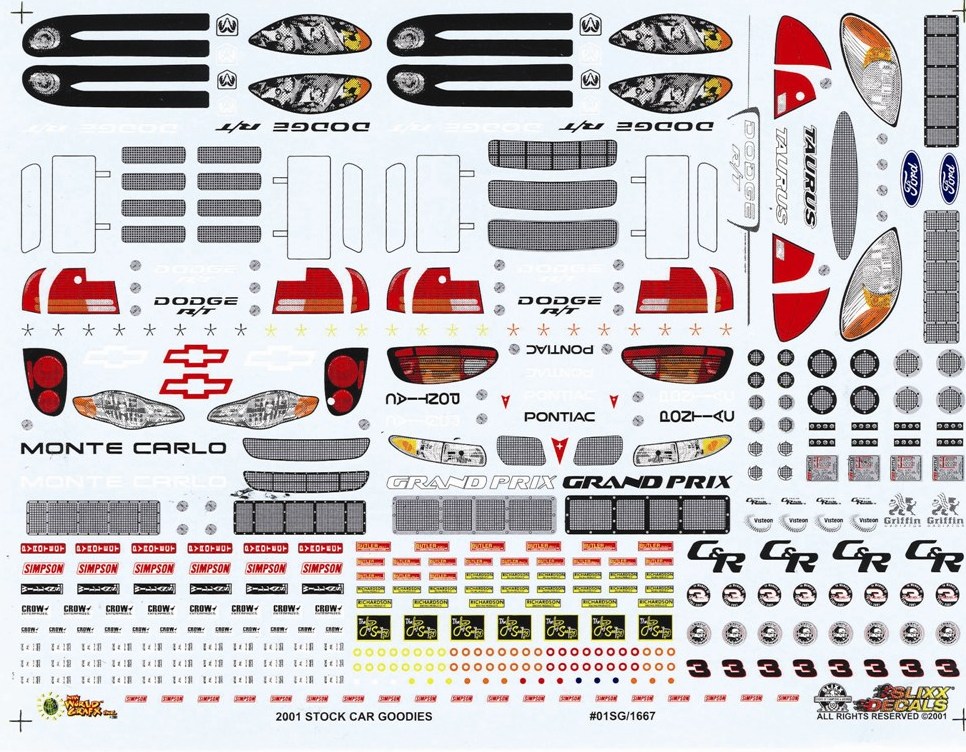 Slixx Decals Inc.,01 STOCK CAR GOODIES