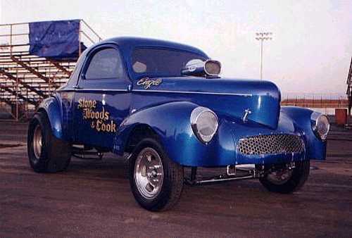 Slixx Decals Stone Woods & Cook Dk. Blue '41 Willys 1/18th scale