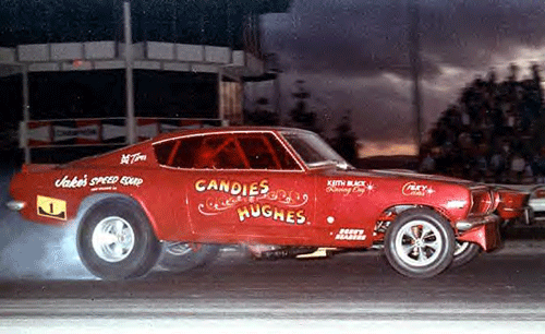 Slixx Decals Candies and Hughes Late 60s Cuda (red car)