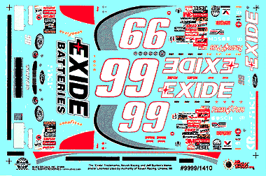 Slixx Decals 99 #99 EXIDE BATTERIES TAURUS