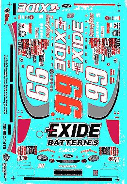 Slixx Decals 99 #99 NO BULL EXIDE BATTERIES TAURUS