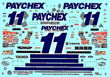 Slixx Decals 99 #11 PAYCHEX TAURUS