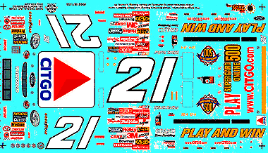 Slixx Decals 99 #21 CITGO PLAY AND WIN TAURUS